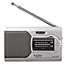 Produktbild Universal Slim AM/FM Mini-Radio-Weltempfänger Stereo-Lautsprecher Hochleistungs-Musik-Player tragbar (Farbe: silberfarben)