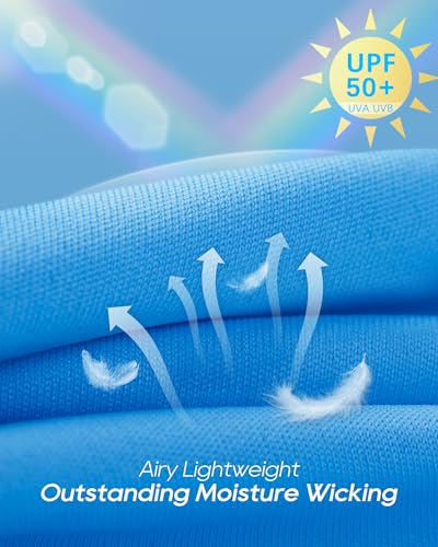 G4Free Quarter Zip Pullover Women Long Sleeve Workout Tops UPF 50+ UV Protection Sun Shirts Golf Athletic Hiking Running Shirts(Ocean Blue,M)