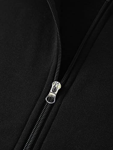 GORGLITTER Moletom masculino com capuz e zíper e cordão color block manga longa com bolsos, Cinza, L