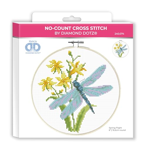 Image of DIAMOND DOTZ Spring Flight Stamped Cross Stitch for Adults, Counted Pattern