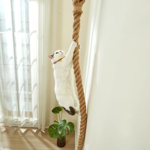 Cuerda de sisal para gato 1.9" x 6.56 pies con gancho para pared miniatura 3