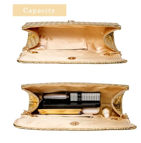 Image of Women's Woven Evening Bag Faux Leather Shoulder Handbag Fashion Crossbody Clutch Purse