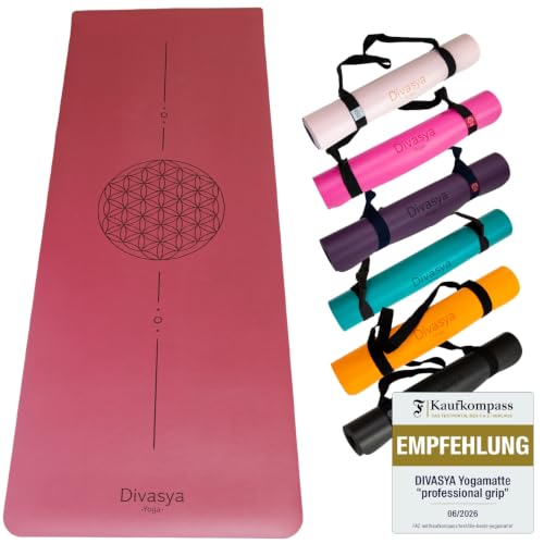 DIVASYA Premium Yogamatte rutschfest: Naturkautschuk rutschfest & japanische...