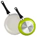 Cook N Home 8 and 9.5-Inch Nonstick Ceramic Coating Saute Fry Pan Set, Green