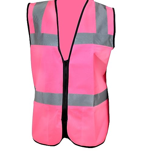 Safety Girl Women's Non-ANSI High-Visibility Pink Safety Vest for Women - XL | Fashionable and Breathable Work Vest for Daytime Visibility | Fitted and Contoured with Zipper Closure and Inside Pockets