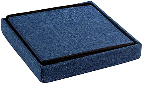 Image of ABTRIX WITH AB Fabric Folding Organizer Storage Ottoman Bench Footrest Stool Coffee Table Cube,Camping Fishing Toys Chest Stool,Quick&Easy Assembly,22L Capacity,Padded (30X30X30 Cm,Dark Blue)