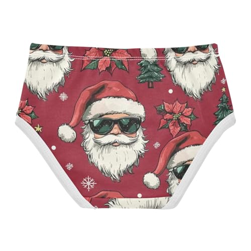 GuoChe Cool Santa Claus 1-piecing Hip Design Panties Organic Underpants for Baby Girls in Sizes 2T,3T, 4T, 5T, 6Y and 8Y2