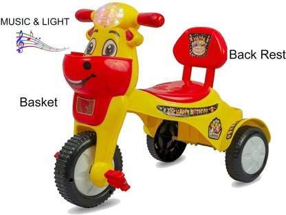Image of Panda Baby Product Toyboy Multinational Musical Happy Birthday Baby Tricycle, Yellow - Red Cycle for Kids, Cycle for Kids