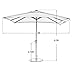 Abba Patio 7 by 9 Feet Outdoor Rectangular Umbrella with Solar Powered 32 LED Lights with Tilt and Crank, Dark Red