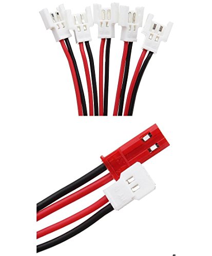 Lipo Akku Universal Ladekabel Splitter 1x Molex und 1x JST Stecker auf 5X 2PIN 1S 3,7V Molex Stecker Modellbau für RC Copter, Drohne, Flugzeug