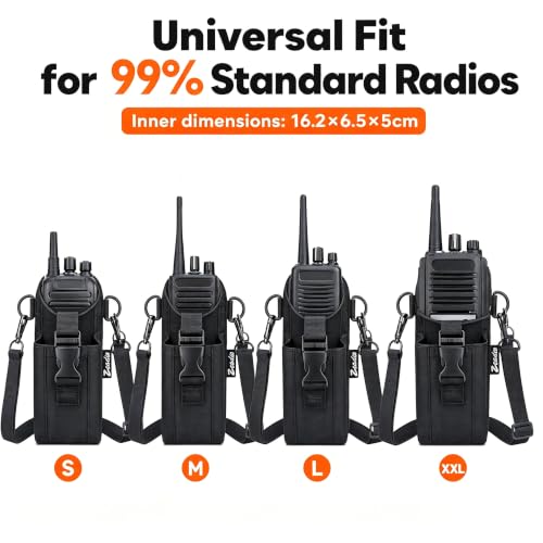 Zeadio Two Way Radio Holster, Walkie Talkie Nylon Pouch Case with Adjustable Shoulder Strap & Belt Loop, Compatible with almost Radios, for Police Firefighter Security Outdoor Workers etc（Pack of 12） by Zeadio - Used condition - Image 3