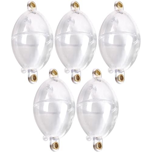 TopHomer 5Pcs Fishing Float Oval Plastic Water Ball Bubble Floats Water-Filling Floats Outdoor Fishing Accessories for Boat Fishing Sea Fishing Angling