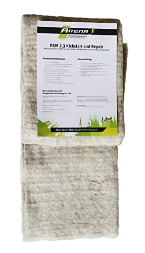 ARENA Rasenmatte 1m² mit Samen RSM 2.3 I Rasenvlies mit Rasensamen zur Nachsaat und Neuanlage I biologisch abbaubare Gras Saatmatte I Kickstart and Repair Saatgutmatte ARENA Rasenmatte 1m² mit Samen RSM 2.3 I Rasenvlies mit Rasensamen zur Nachsaat und Neuanlage I biologisch abbaubare Gras Saatmatte I Kickstart and Repair Saatgutmatte