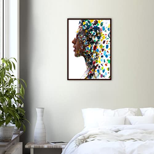 Art mural abstrait prêt à accrocher pour mur vide 50x70
