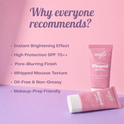 Image of Aegte Korean Skin Brightening Whipped Mousse Sunscreen SPF 70++