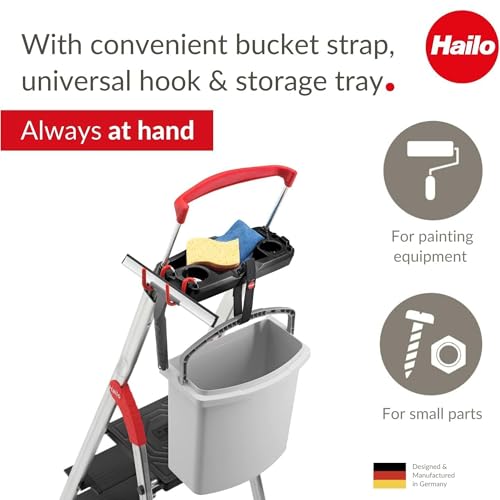 Hailo-Folding-Step-Ladder-Non-Slip-8-Step-Ladder-for-Garage-Home-Kitchen-L100-SilverBlack