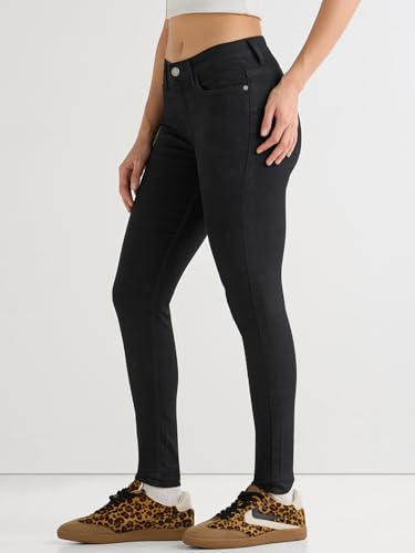 Image of Bewakoof Women's Poly Cotton Skinny Fit Jeans | Jeans for Woman Pants for Woman | Classic Denim Pants | Everyday Casual | Utility Streetwear | Lightweight & Flexible | Skinny Fit