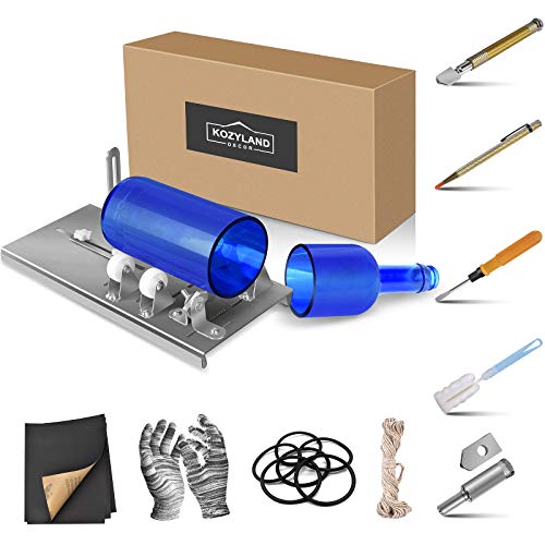 Bottle Cutter & Glass Cutter Kit, DIY Machine for Cutting Wine, Beer, Liquorâ€¦Any Glass or Ceramic Bottles, 19 Accessories, The Most Complete Bundle for Handicraft DIY Projects by KOZYLAND