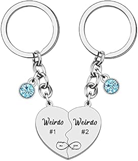 WTOPP 2Pcs Weirdo Keyring Best Friends Gift Friendship Gifts for Women Girls Sister Keyring Weido#1 Weido#2 Keychain Birthday Gifts Graduation BFF Key Ring