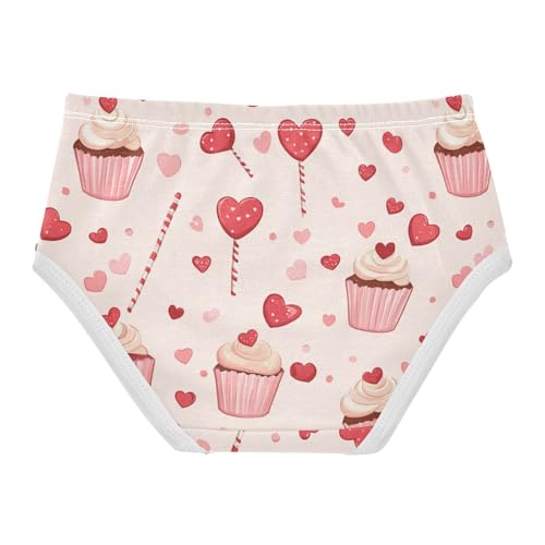 Wusikd Cupcakes Girls' Underwear Cotton Heart Girls Briefs Soft Toddler Underwear 2T2