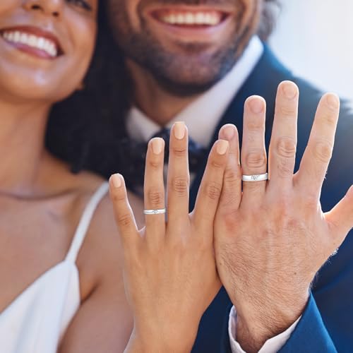 Matching Rings for Couples Promise Couple Ring Engagement Wedding Band Heart Puzzle Sterling Silver Adjustable Him and Her4