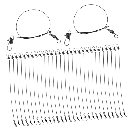 UPKOCH 50pcs Fishing Leaders con Alzas acero inoxidable miniatura 1