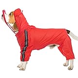 Clear Dog Raincoat Jacket Hooded with Reflective Strip, Waterproof Pet Raincoat Slicker Hoodie for...