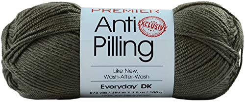 Image of Premier Yarns Anti-Pilling Everyday DK Khaki 1107-64 (3-Skeins - Same Dye Lot) DK Light Worsted #3 Anti-Pilling Acrylic Yarn for Crocheting and Knitting with Project Bag