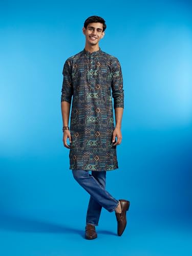 Image of DIWAS by MANYAVAR Men's Viscose Blend Aztec Printed Kurta (1pc)