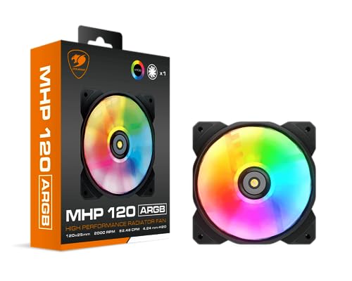 Ventilador ARGB de 2000 RPM Cougar con amortiguador antivibración de goma integrada