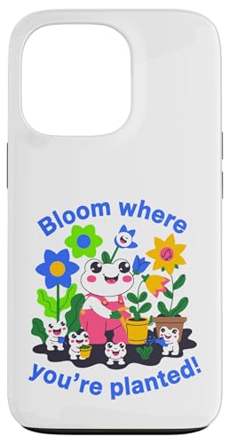 Bloom Where You Plated Cute Frog �t�����[�f�U�C�� �X�}�z�P�[�X iPhone 13 Pro �p