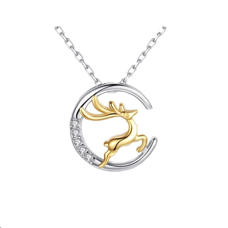 Colliers combinés cerf et lune pour femmes le cadeau idéal avec pendentif exquis