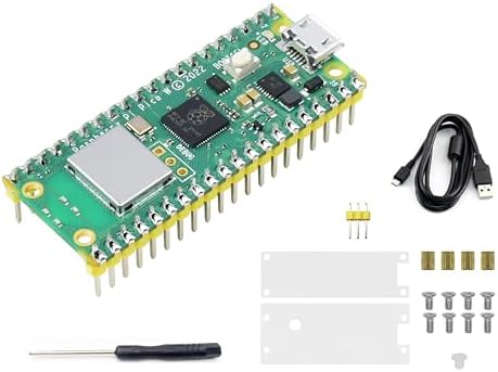 Raspberry Pi Pico W with Pre-Soldered Header, Built-in WiFi Support 2.4/5 GHZ Wi-Fi 4, Based on Official RP2040 Dual-core Processor,Dual-core Arm Cortex M0+ Processor