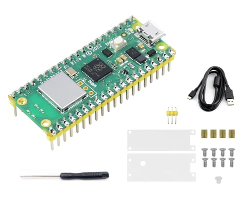 Raspberry Pi Pico W with Pre-Soldered Header, Built-in WiFi Support 2.4/5 GHZ Wi-Fi 4, Based on Official RP2040 Dual-core Processor,Dual-core Arm Cortex M0+ Processor