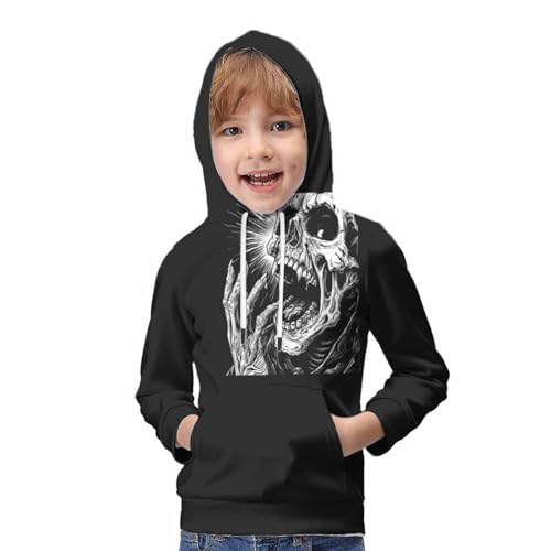Sweat garçon crâne ado fille pullover à capuche imprimé 3D 6-15 ans