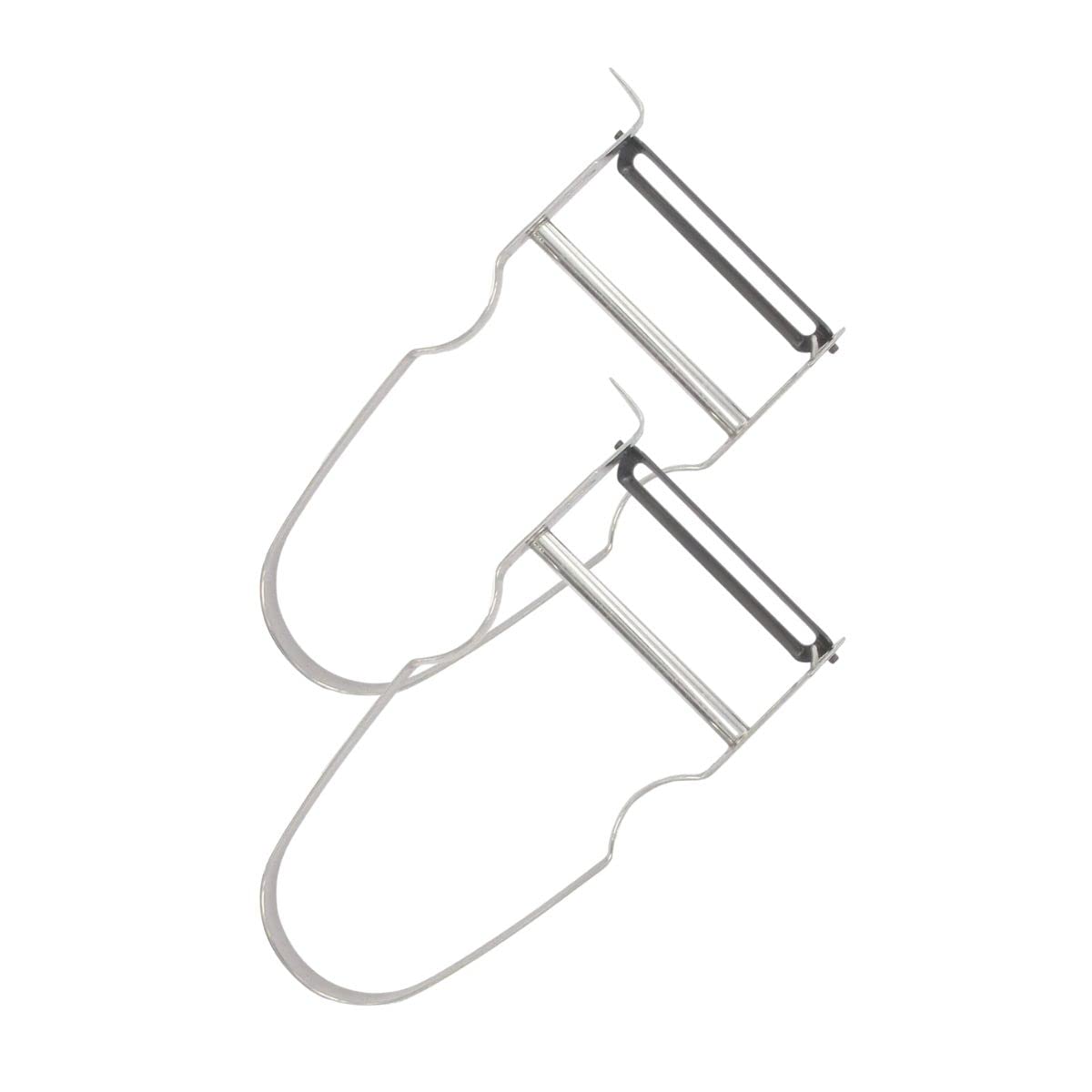 Fackelmann 36122 Lot de 2 Rasoirs à légumes Castor, éplucheurs, éplucheur à légumes, épluche légumes, Acier Inoxydable, Gris, 10,​8 x 5,​2 cm