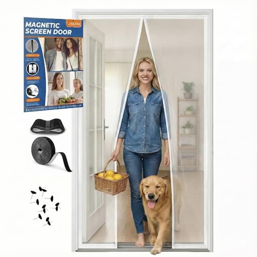 CANLENE Premium Magnetic Screen Door Heavy-Duty Reinforced Mesh Ultra-Dense Weave Smooth Auto-Close Pets & Kids Hands-Free No-Gap Seal