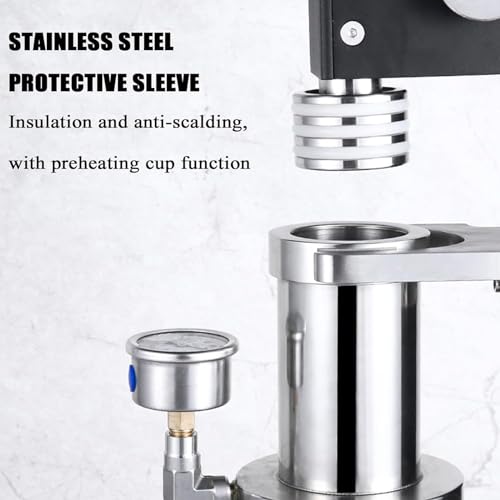 Macchina per caffè Espresso Manuale a Leva con manometro della Pressione dell'olio, Funzione di preriscaldamento per Un caffè Ricco e Delicato a casa o al Bar