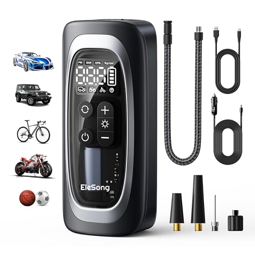 Tire Inflator Portable Air Compressor, 150PSI Air Pump for Car Tires with Digital Pressure Gauge,...
