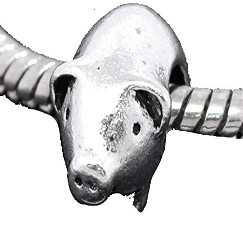 European Pig Charm Bead Spacer for Snake Chain Charm Bracelet