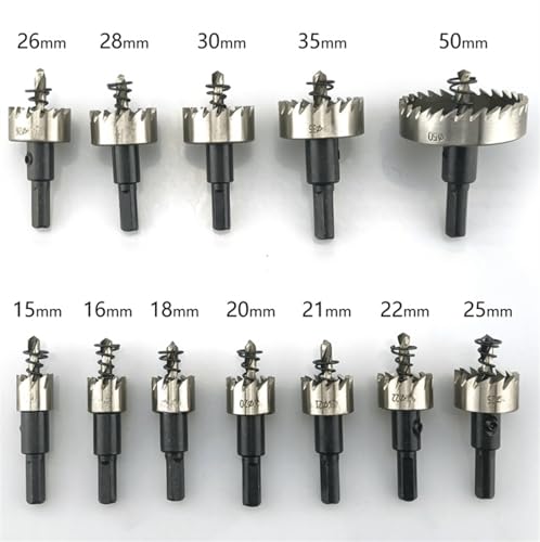 Set de 12 brocas sierra de 15-50mm de acero rápido miniatura 2