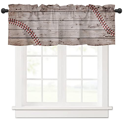 Baseball Kitchen Valances For Windows, American Sports Kitchen Curtains, Bathroom Curtains Window Rod Pocket Short Curtains, Kitchen Window Curtains Over Sink, Window Treatments 54X18In Cafe Curtains #TOP6