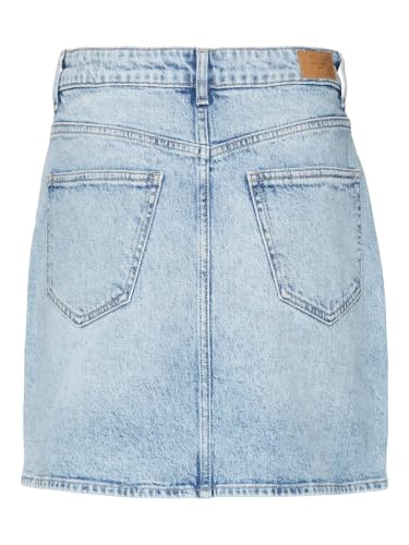 VERO MODA Rock Mini Denim Jeansrock Hoher Bund Knopfleiste Taschen Minirock, Farben:Hellblau, Größe:M – Ansicht 5