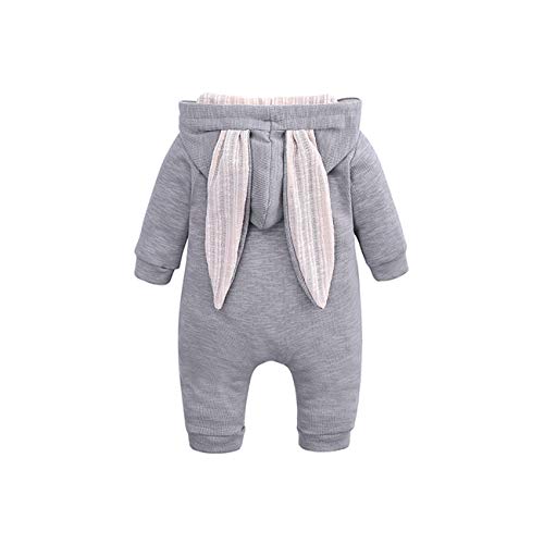 Baby Konijn Oren Romper Pasgeboren Baby Hooded Kleding Ademend Babysuits Katoen Rits Jumpsuit Uitloper Trui Cadeaus voor… - Image 3