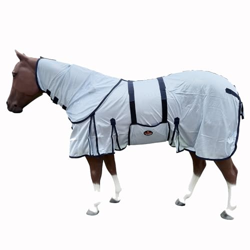 Image of HILASON Horse Fly Sheet UV Protect Breathable Mesh Bug Mosquito Spring | Summer Horse Rug | Fly Rug