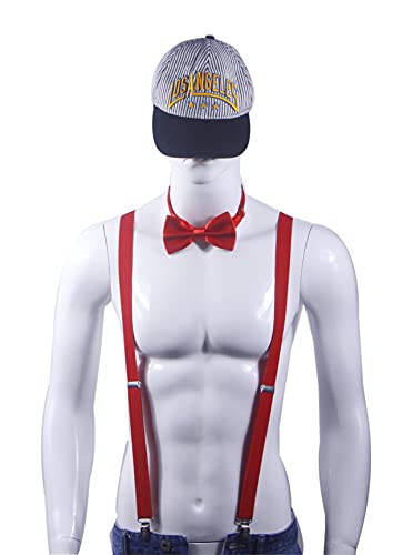 Image of Men's Suspenders Bowtie Set Elastic Y Shape Style Women's Suspenders Bowtie For Wedding&Formal Events