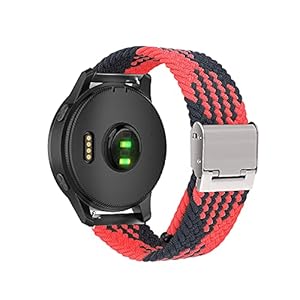 Niboow 22mm Armband für Garmin Venu 3/Venu 2, Geflochtene Nylon Armbänder für Garmin Forerunner 265/Forerunner 255/Forerunner 255 Music/Vivoactive 4/Huawei Watch GT 4 46mm/Watch 4 Pro – Schwarz/Rot