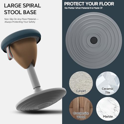 Image of Adjustable Standing Desk Chair, Ergonomic Wobble Stool Standing Desk Stool, Encourage Good Posture, Height Adjustable Stool 19-29 inch, Non-Slip Base, Active Chairs for Adults