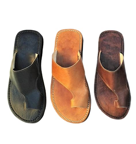 RUMITY Beach Sandals, Summer Sports Slippers, Flat Bottomed Hollowed Out Fish Mouth Sandals, Toe flip Flops, 38-48(Brown,44)2