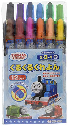 Sun-Star Stationery 1750617A Thomas the Tank Engine Kurukuryon, 12 Colors